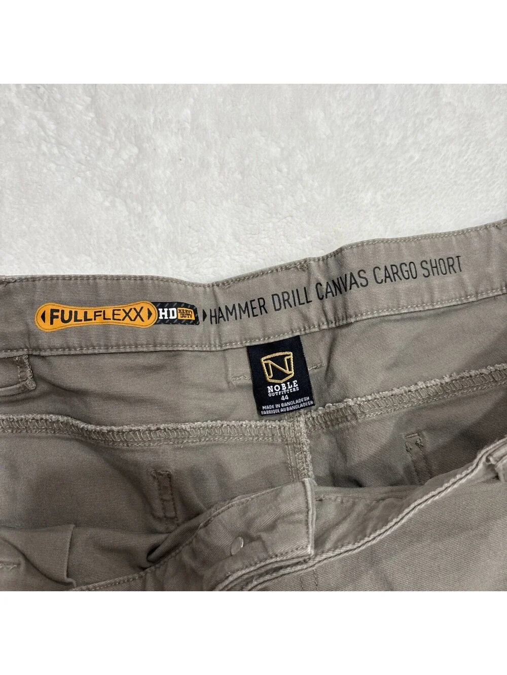 Noble Outfitters Men's 44 Hammer Drill Canvas Cargo Shorts Beige Khaki